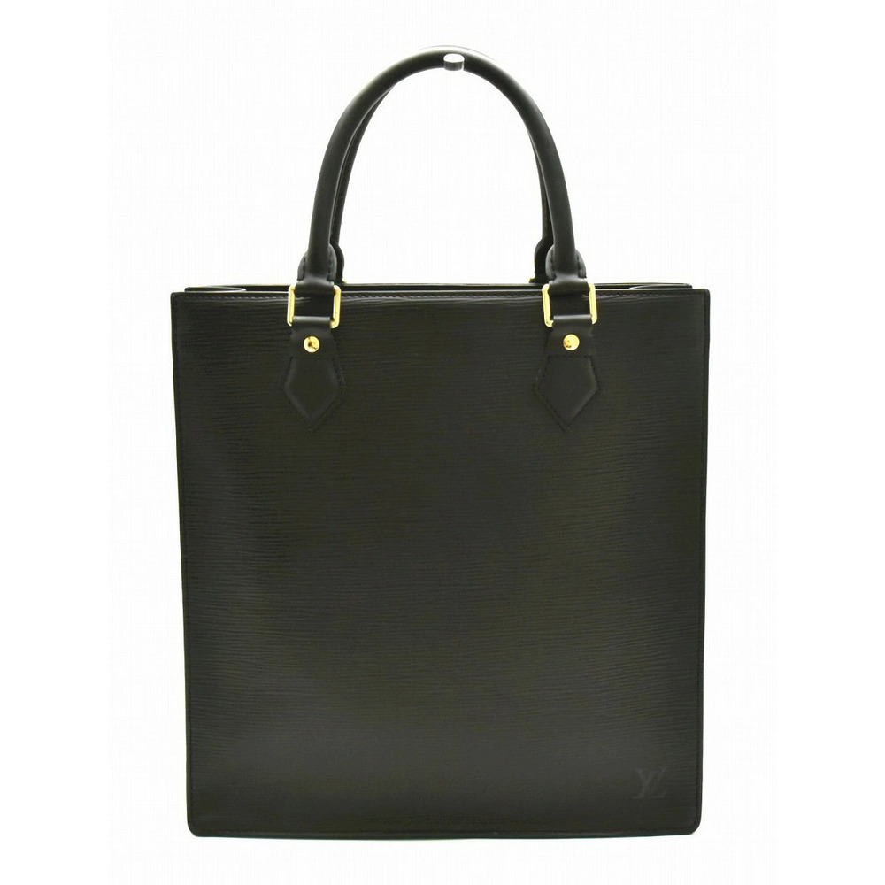 Louis Vuitton Epi Sac Plat Tote Bag Handbag Business Square Noir Black